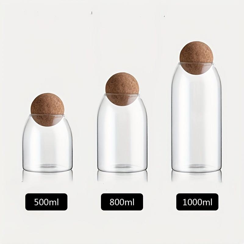 Glass Storage Container With Ball Cork Lead Glass Bottle Sealed Jar With Lid