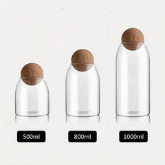 Glass Storage Container With Ball Cork Lead Glass Bottle Sealed Jar With Lid