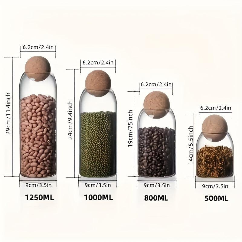 Glass Storage Container With Ball Cork Lead Glass Bottle Sealed Jar With Lid