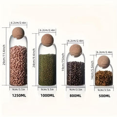 Glass Storage Container With Ball Cork Lead Glass Bottle Sealed Jar With Lid