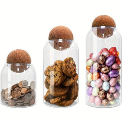 Glass Storage Container With Ball Cork Lead Glass Bottle Sealed Jar With Lid