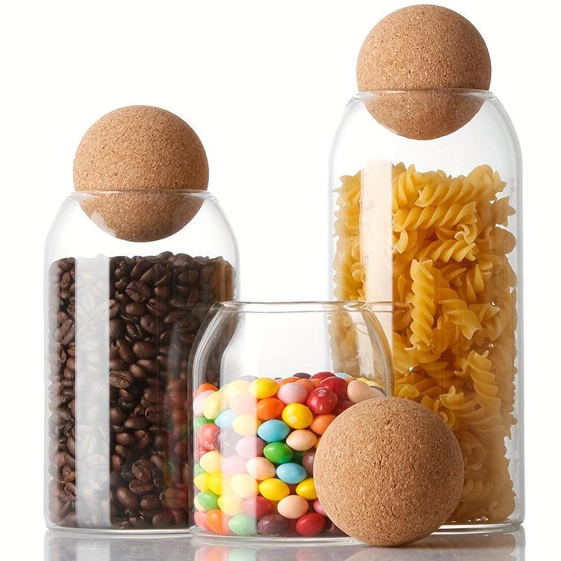 Glass Storage Container With Ball Cork Lead Glass Bottle Sealed Jar With Lid
