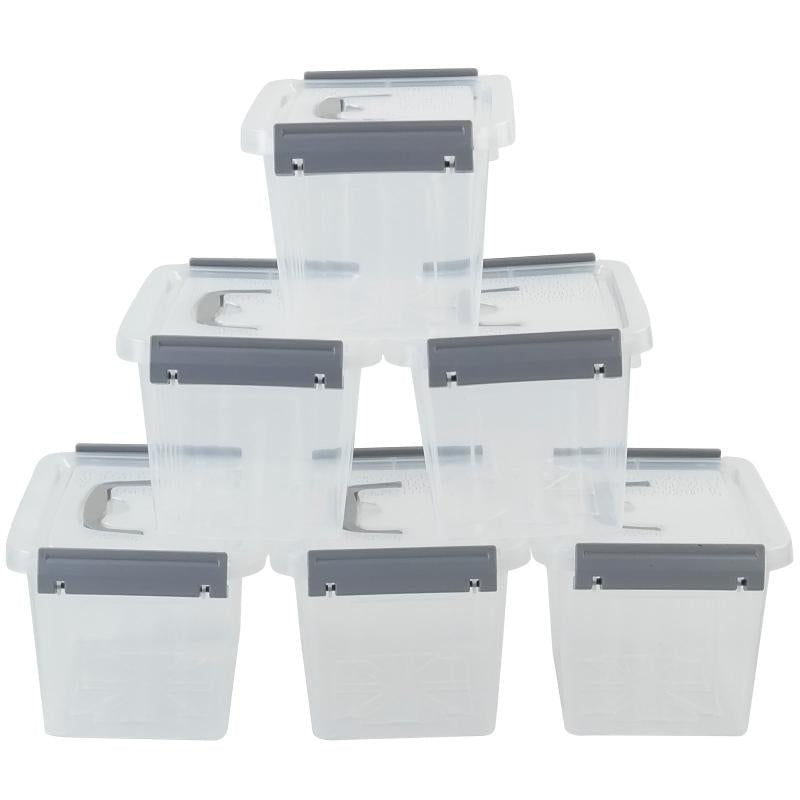 6pcs Clear Plastic Storage Bins for Home Organization