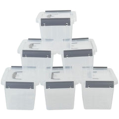 6pcs Clear Plastic Storage Bins for Home Organization