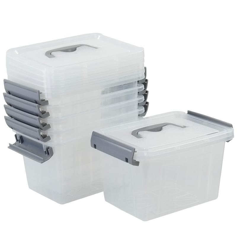 6pcs Clear Plastic Storage Bins for Home Organization