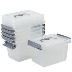 6pcs Clear Plastic Storage Bins for Home Organization