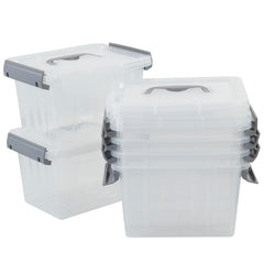 6pcs Clear Plastic Storage Bins for Home Organization