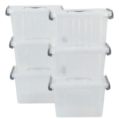 6pcs Clear Plastic Storage Bins for Home Organization