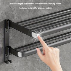 Foldable Towel Holder Wall Mounted Bathroom Shelf