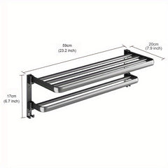 Foldable Towel Holder Wall Mounted Bathroom Shelf
