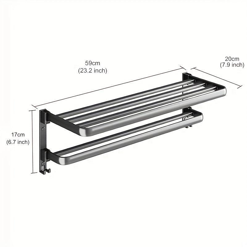 Foldable Towel Holder Wall Mounted Bathroom Shelf