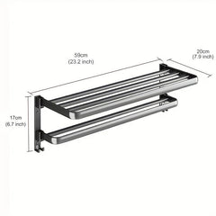 Foldable Towel Holder Wall Mounted Bathroom Shelf