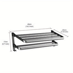 Foldable Towel Holder Wall Mounted Bathroom Shelf