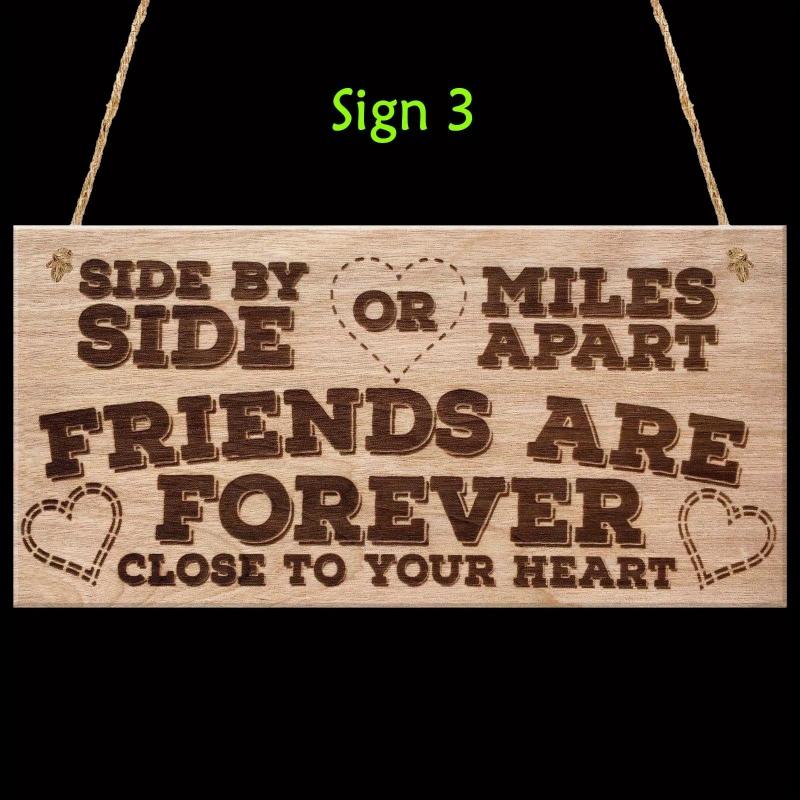 Friends Friendship Wooden Signs Home Decor Christmas Holiday Art