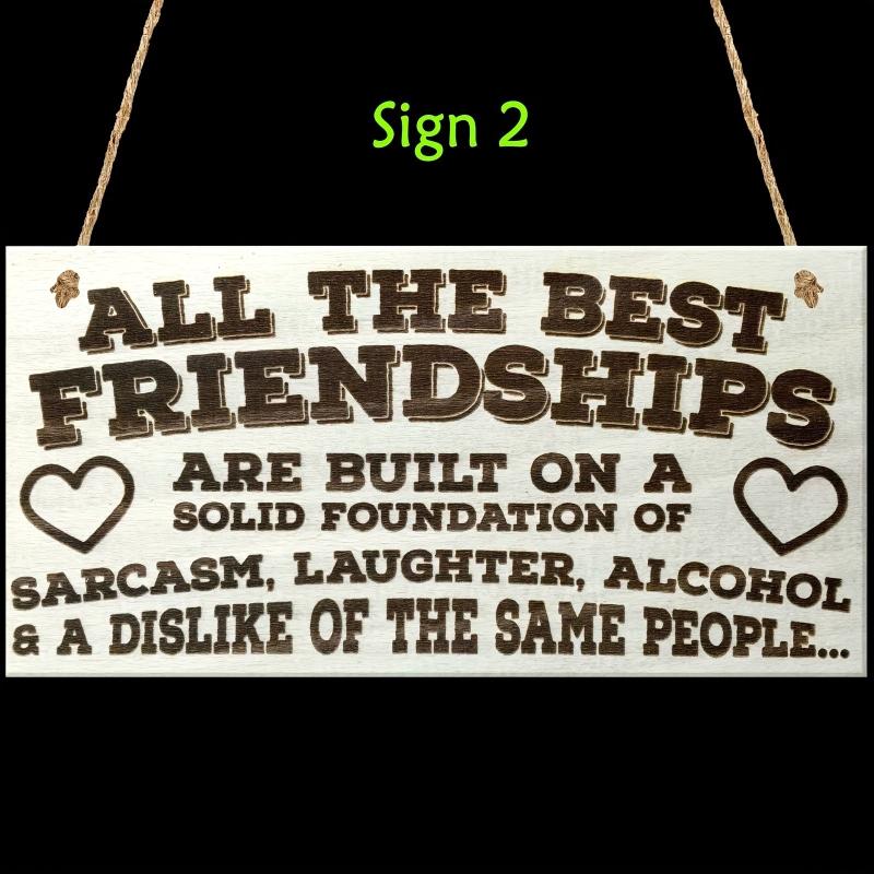 Friends Friendship Wooden Signs Home Decor Christmas Holiday Art