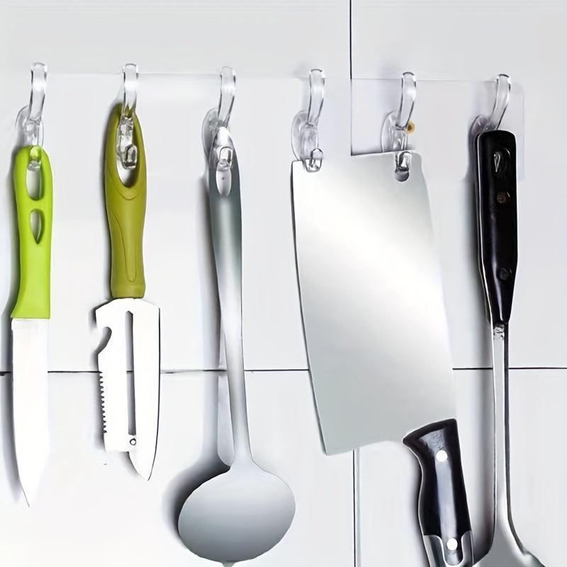 Clear Adhesive Row Hook with 6 Hooks
