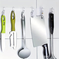 Clear Adhesive Row Hook with 6 Hooks