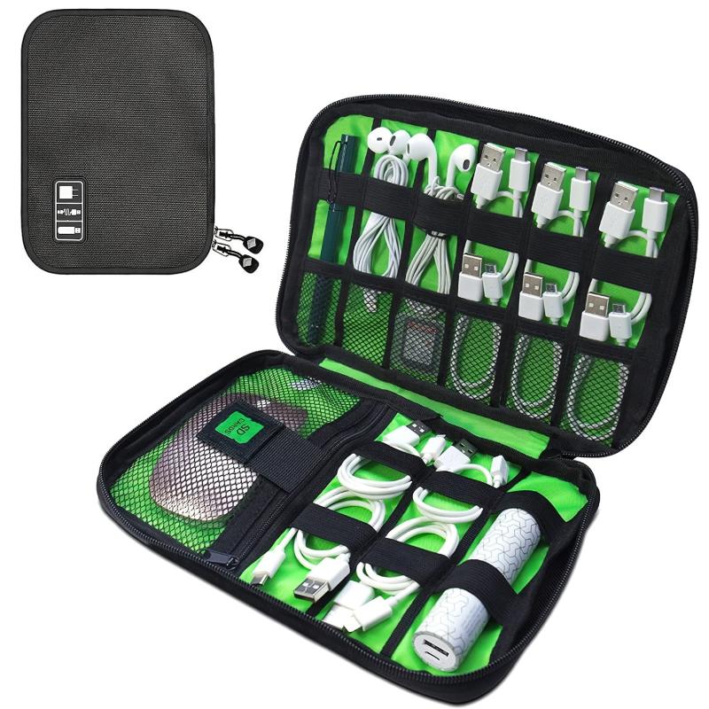Compact Travel Cable Organizer Bag for Electronics Accessories