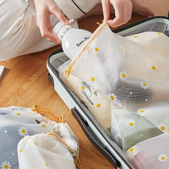 10pcs Frosted Shoes Storage Bags Waterproof Drawstring Pouches