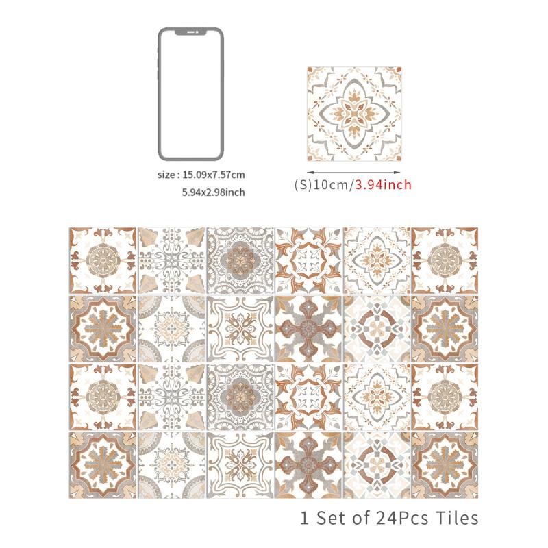 Retro Yellow Peel And Stick Tile Sticker Self Adhesive Removable Wallpaper