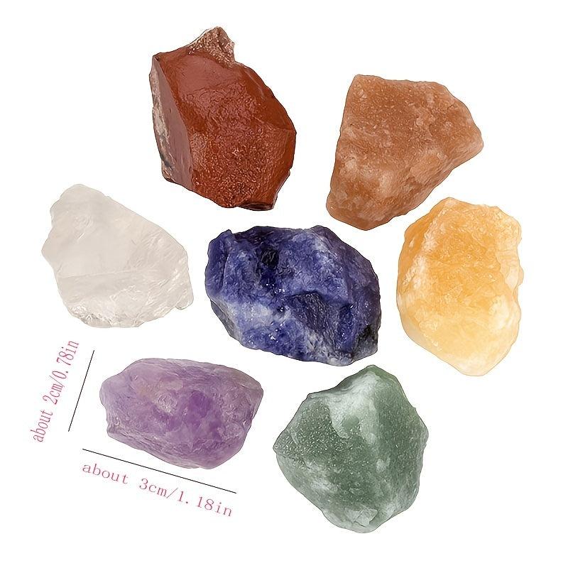 7pcs Chakra Stones Set Raw Healing Crystal Kit Rough Gemstones