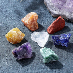 7pcs Chakra Stones Set Raw Healing Crystal Kit Rough Gemstones