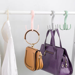 Plastic Belt Hangers 360u00b0 Rotating Closet Clothes Organizer with 4 Claws