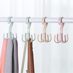 Plastic Belt Hangers 360u00b0 Rotating Closet Clothes Organizer with 4 Claws
