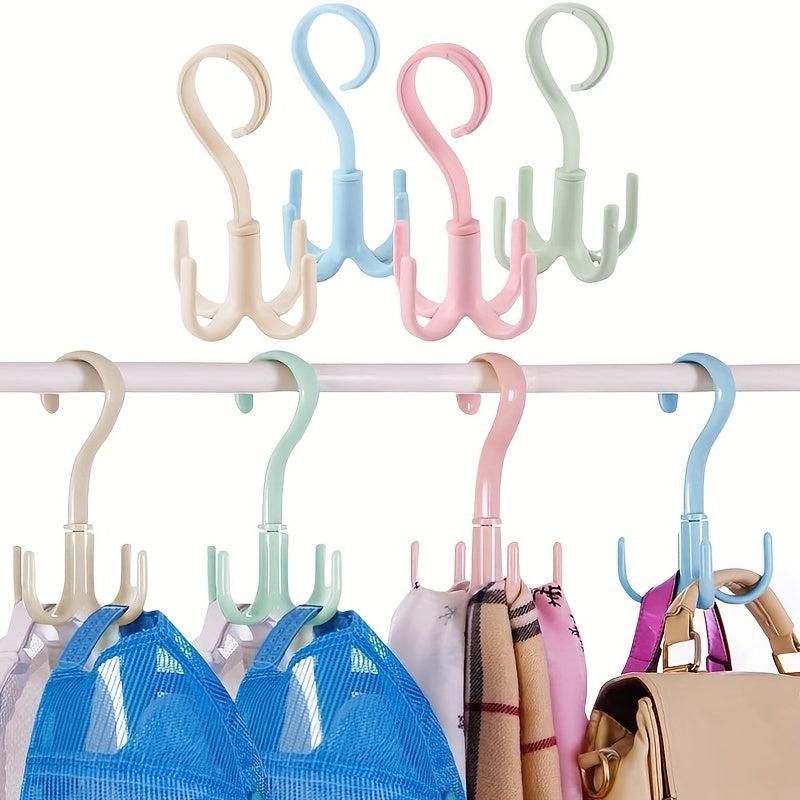 Plastic Belt Hangers 360u00b0 Rotating Closet Clothes Organizer with 4 Claws