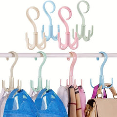 Plastic Belt Hangers 360u00b0 Rotating Closet Clothes Organizer with 4 Claws
