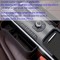 Car Seat Gap Filler Organizer Auto Console Side Storage Box With Cup Holders