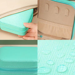 Portable Jewelry Box Organizer: Leather Storage Case with Zipper