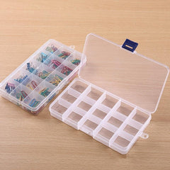 Transparent Jewelry Box with 15 Grids - Beads Earrings Fishing Hooks Storage