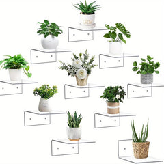 10pcs Clear Acrylic Floating Shelves for Wall Display