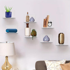 10pcs Clear Acrylic Floating Shelves for Wall Display