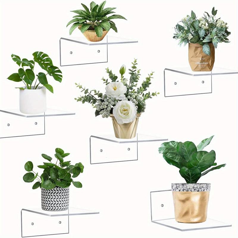 10pcs Clear Acrylic Floating Shelves for Wall Display
