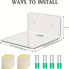 10pcs Clear Acrylic Floating Shelves for Wall Display
