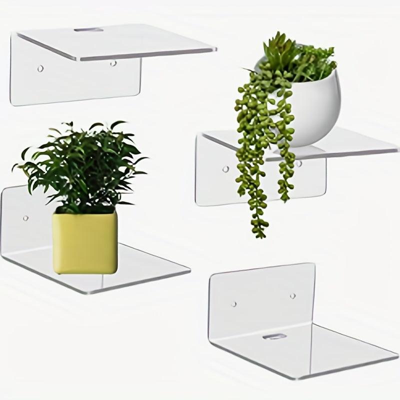 10pcs Clear Acrylic Floating Shelves for Wall Display