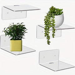 10pcs Clear Acrylic Floating Shelves for Wall Display