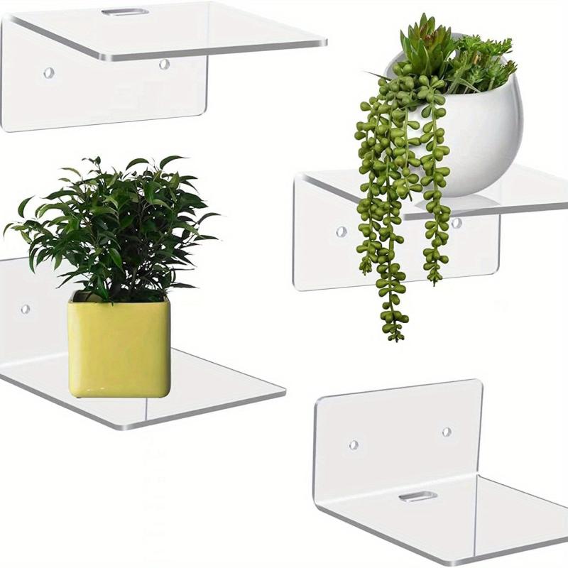 10pcs Clear Acrylic Floating Shelves for Wall Display