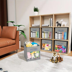Collapsible Storage Cubes with Clear Window and Front Handle
