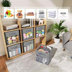 Collapsible Storage Cubes with Clear Window and Front Handle