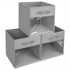 Collapsible Storage Cubes with Clear Window and Front Handle