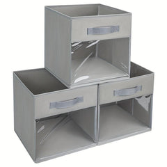 Collapsible Storage Cubes with Clear Window and Front Handle