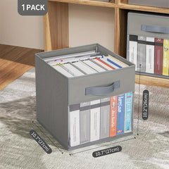Collapsible Storage Cubes with Clear Window and Front Handle