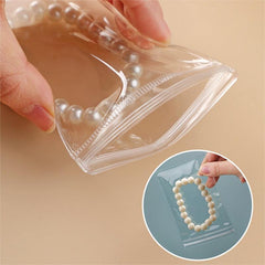 50pcs PVC Clear Jewelry Anti Oxidation Zipper Bag Plastic Bags For Packaging