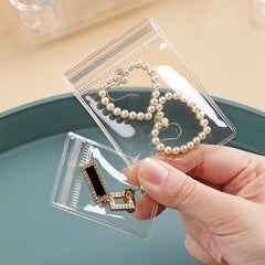 50pcs PVC Clear Jewelry Anti Oxidation Zipper Bag Plastic Bags For Packaging