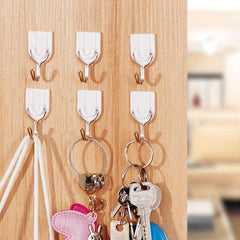 6pcs Self Adhesive Wall Hooks for Clothes Towels Coats