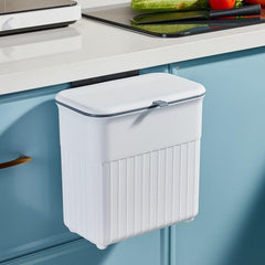 Large Capacity Wall Mounted Trash Can with Lid - Bathroom Garbage