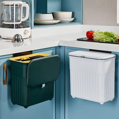 Large Capacity Wall Mounted Trash Can with Lid - Bathroom Garbage